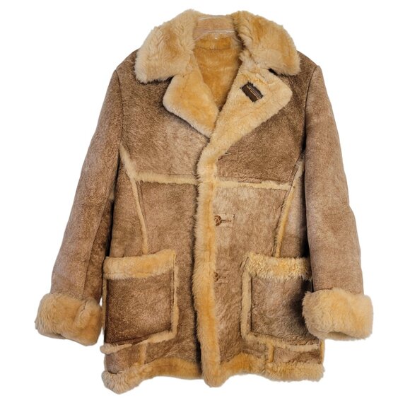 Schott Vintage Shearling Suede Marlboro Rancher Coat Size 40 - Picture 1 of 7